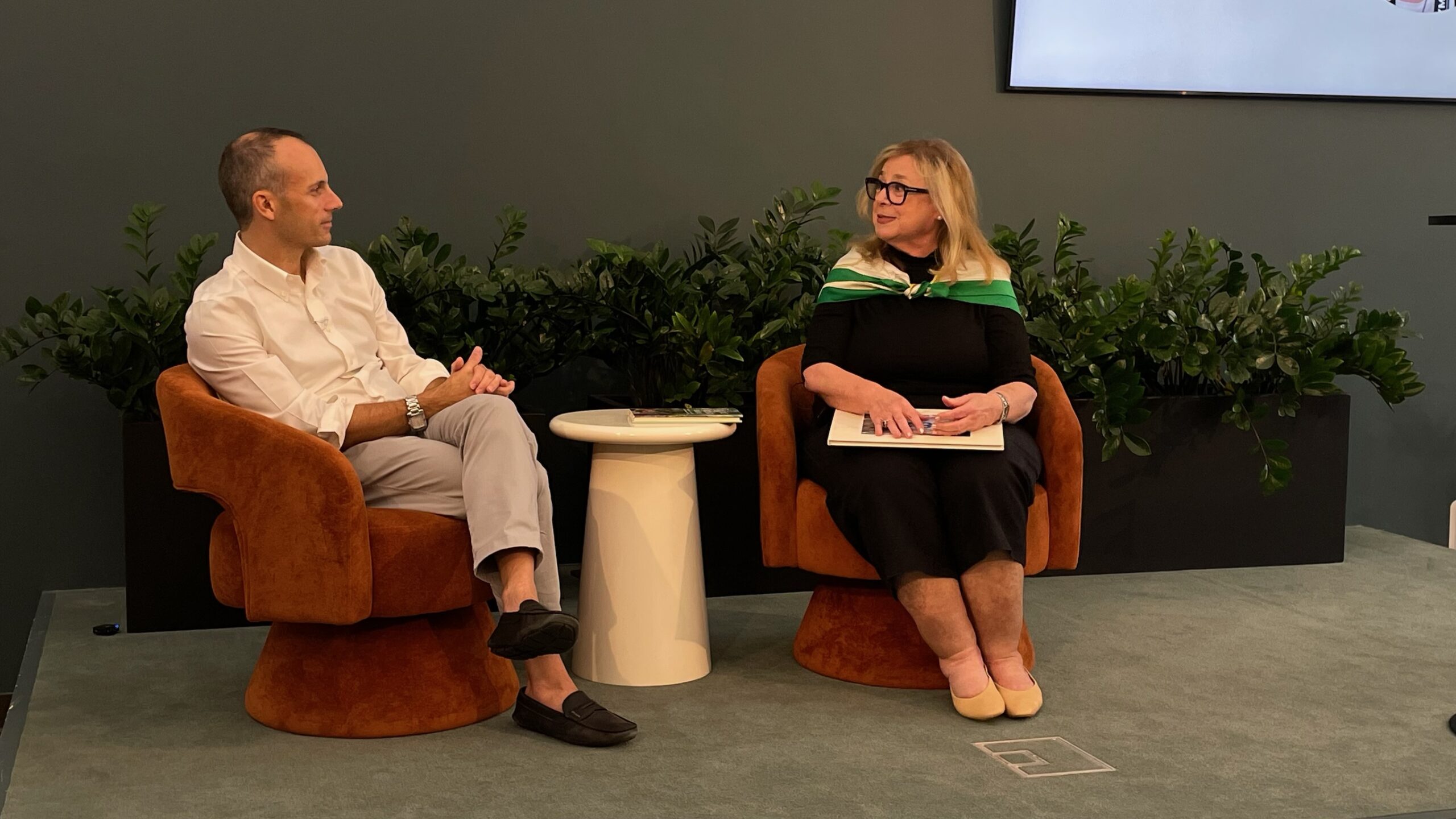 Cindy Hebert of NOLA Remembered interviewed on stage at KW New Orleans